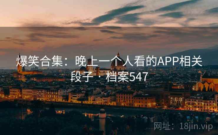 爆笑合集：晚上一个人看的APP相关段子 · 档案547
